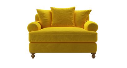 Teddy Loveseat Sofabed in Canary Cotton Matt Velvet - sofa.com