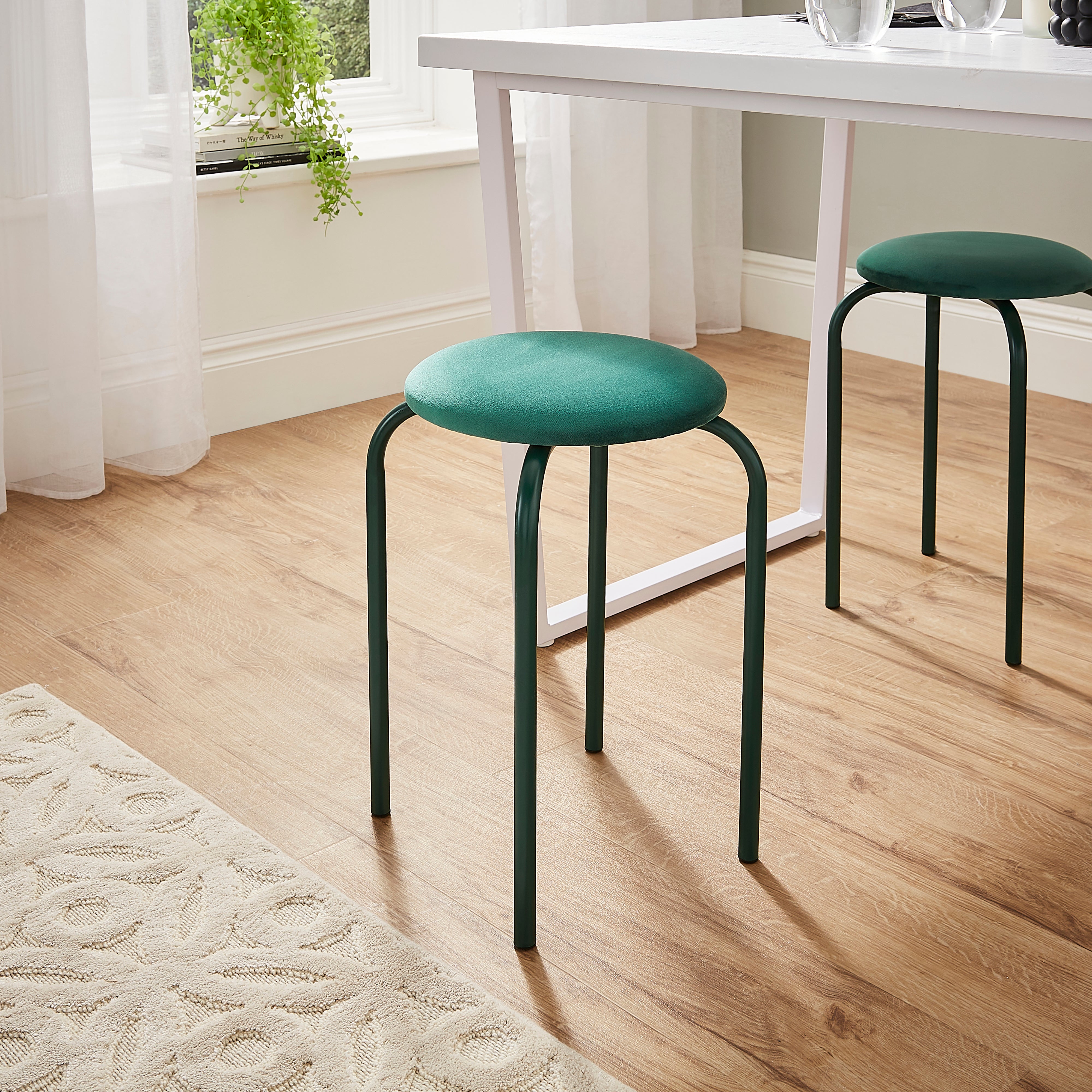 Verity Velvet Stacking Stool Bottle (Green)