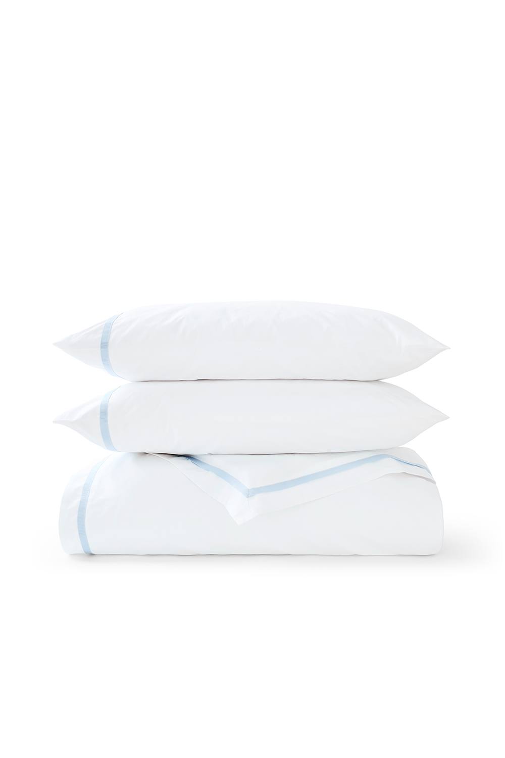 CHRISTY 'Beaumont' Luxury Cotton Percale Hotel Duvet Cover Sets in Pale Blue 3