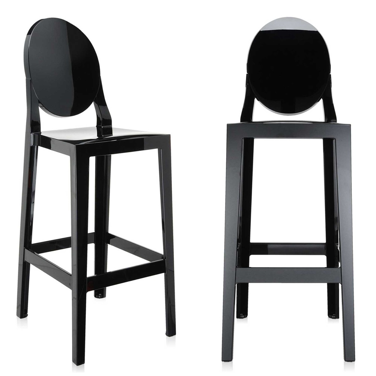 Pair of Kartell One More Bar Stools, Black