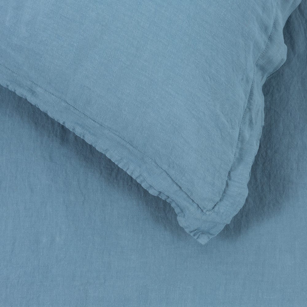 Heal's Washed Linen Dusky Blue Duvet Cover King 2