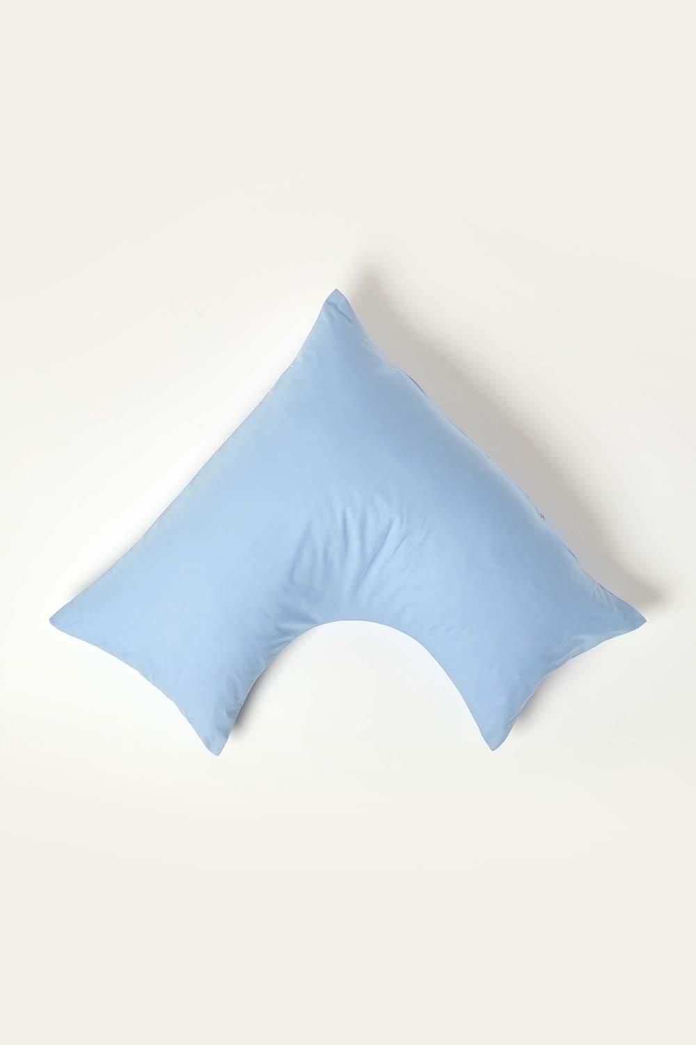Homescapes Egyptian Cotton V Shaped Pillowcase 200 TC in Blue
