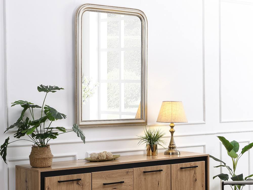 Vente-unique Vintage-Style Wood Frame Mirror - L 80 X H 110 Cm - Paulownia Wood in Silver