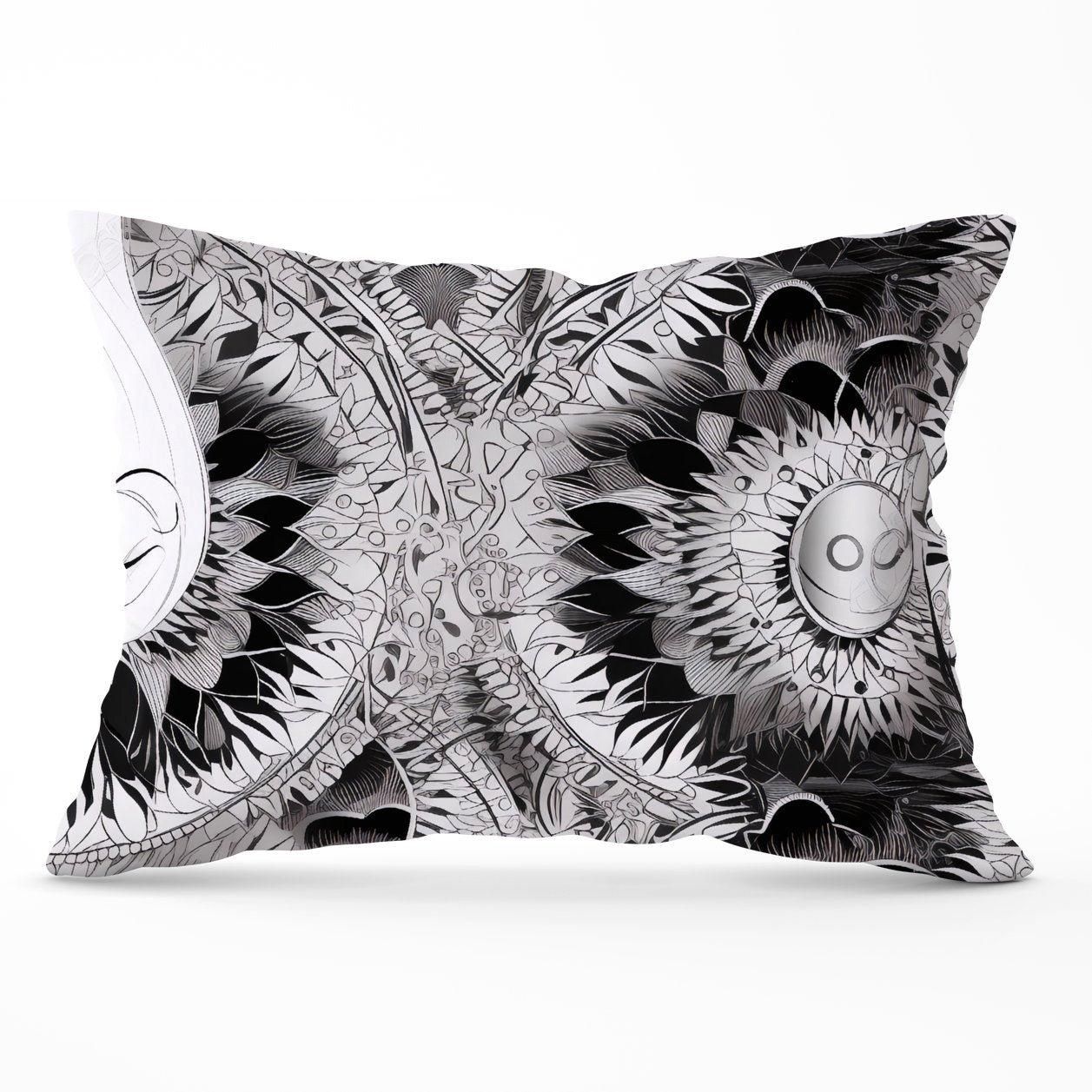 Warren Reed - Designer Abstract Moon & Sun Cushions in Grey