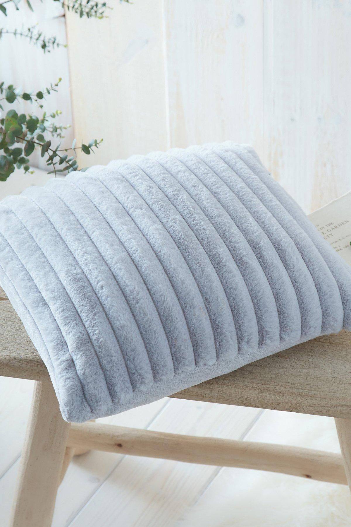 Appletree 'Morritz' Faux Fur Filled Cushion in Grey