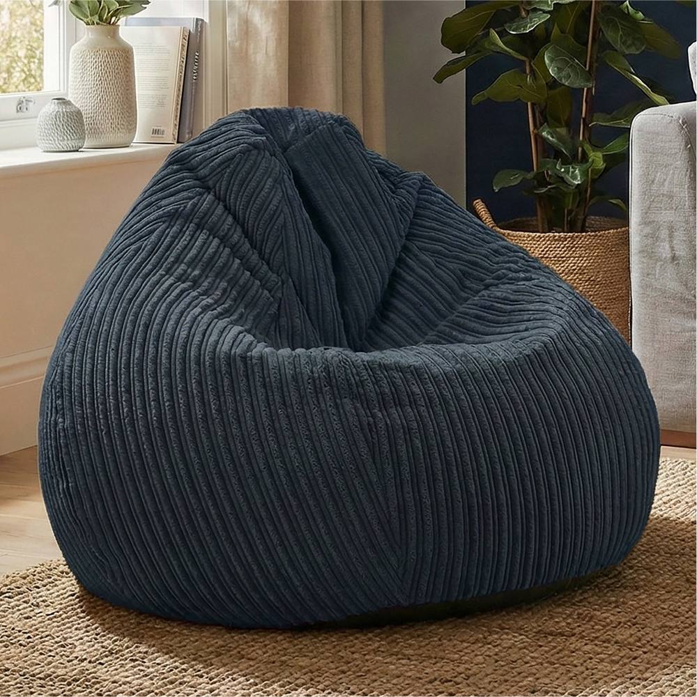 rucomfy Beanbags rucomfy Jumbo Cord Slouchbag - Indoor Classic Bean Bag for Adults in Navy