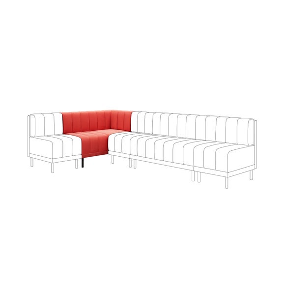 Amali Corner Dining Bench, Matte Plush Velvet