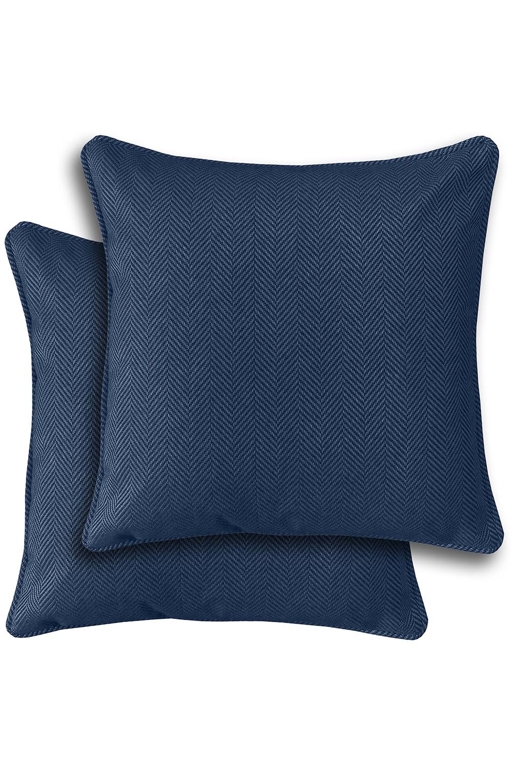Enhanced Living Pair of Chester Double Sided Zip Opening Cushions - Cases Only in Navy