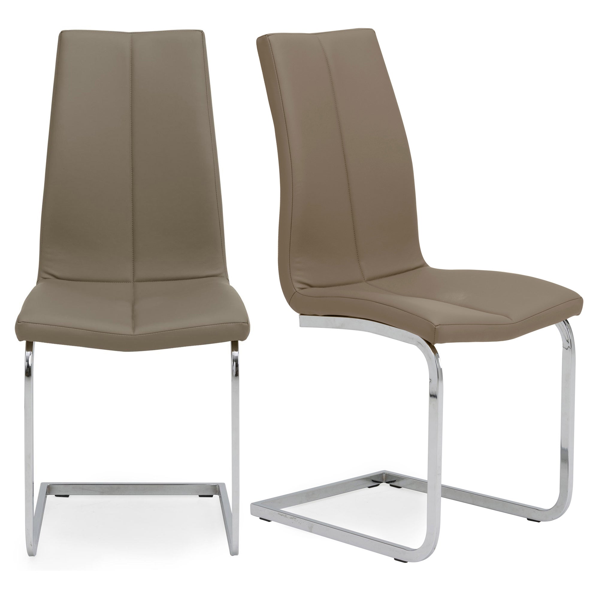 Jamison Set of 2 Dining Chairs Mink PU Leather Mink