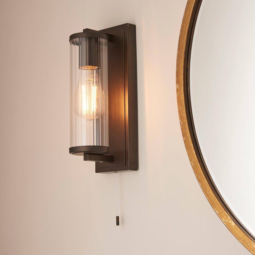 Netlighting 'COMO' Non Dimmable Stylish Contemporary Bathroom Glass Wall Lamp in Brown 2