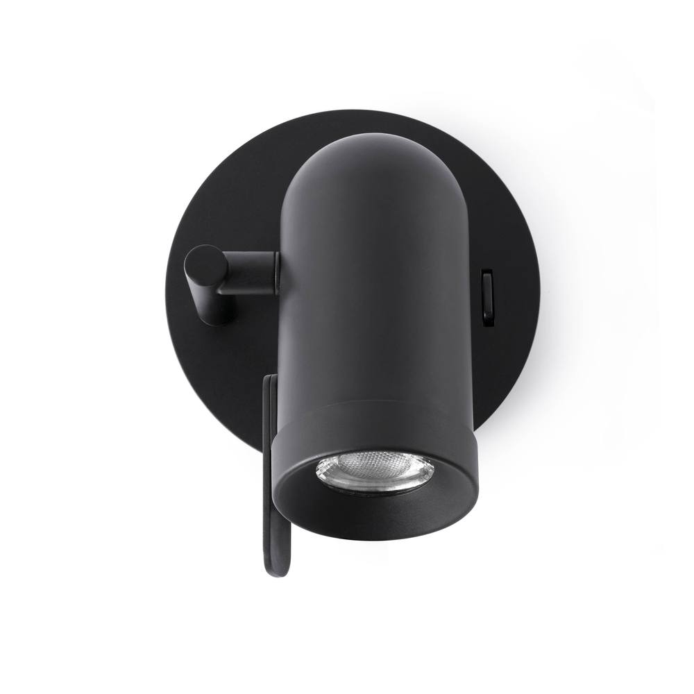 Netlighting Orleans 1 Light Indoor Adjustable Wall Spotlight Black GU10