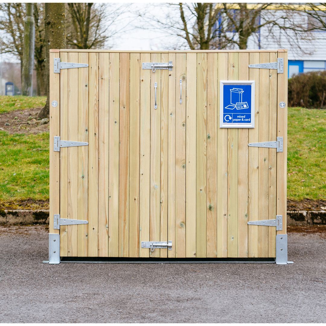 Buttercup Farm Whalley Commercial Euro Wheelie Bin Store, Fits 1 x 660L to 1100L Bin in Brown