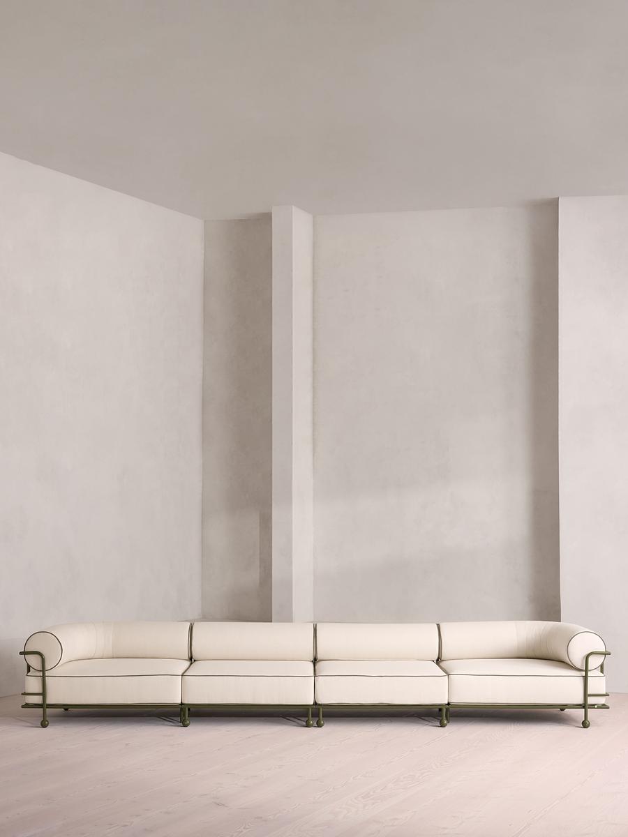Gaspard Outdoor Sofa, Five Seater, Off White