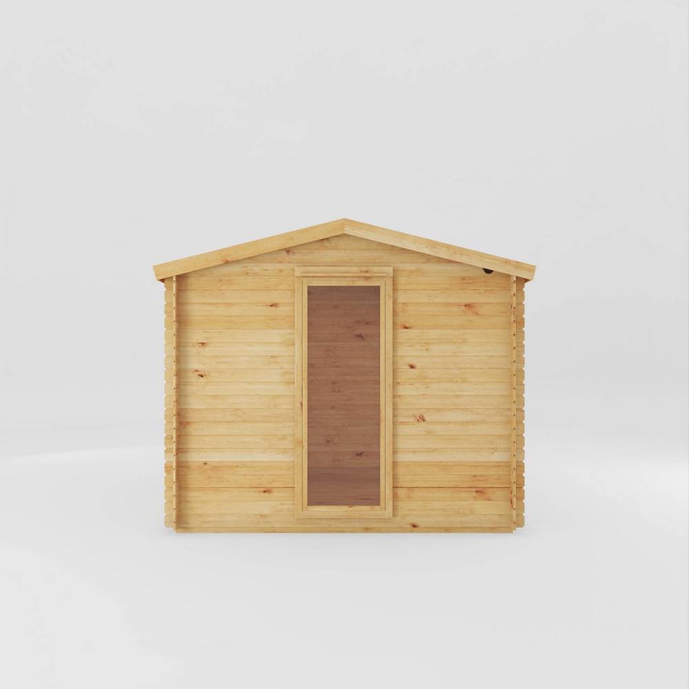 Mercia 3.5 x 3 m Reverse Apex Log Cabin - 19 mm - L313.4 x W352.8 x H259.5 cm in Light Tan 4