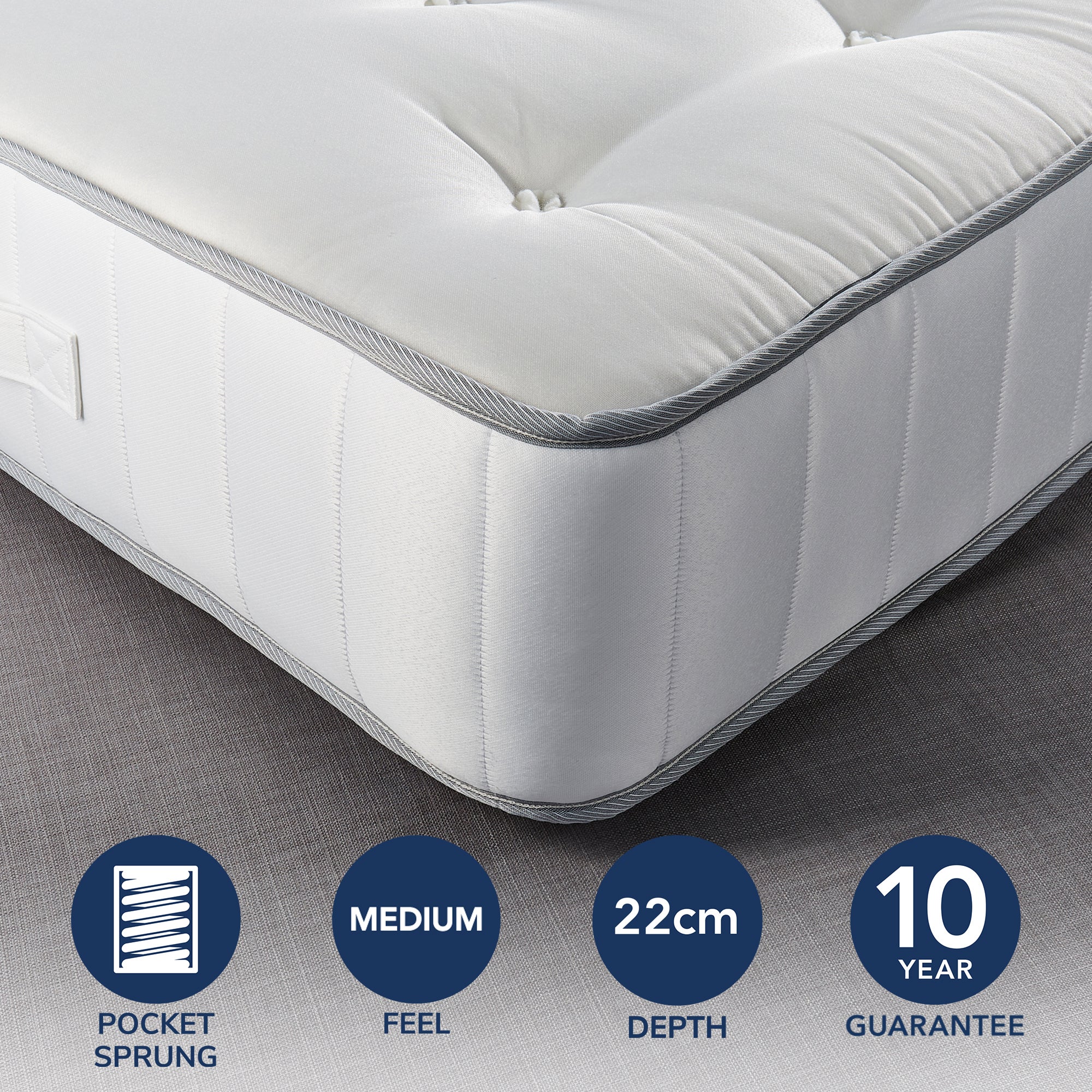Fogarty Dreamy Comfort Wool 1500 Pocket Sprung Mattress White