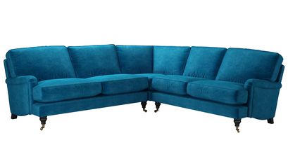 Bluebell Asym. Crn: LHF 2.5 Seat w RHF 2 Seat in Scuba Smart Velvet - sofa.com