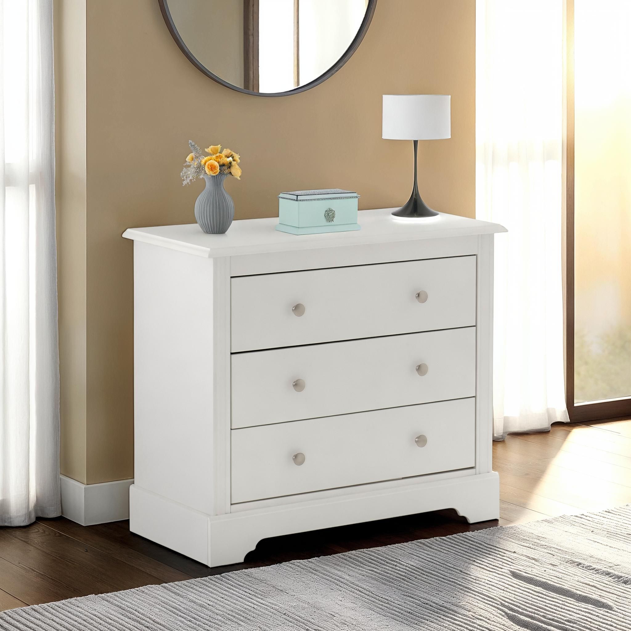 Seconique Stratford 3 Drawer Chest in White