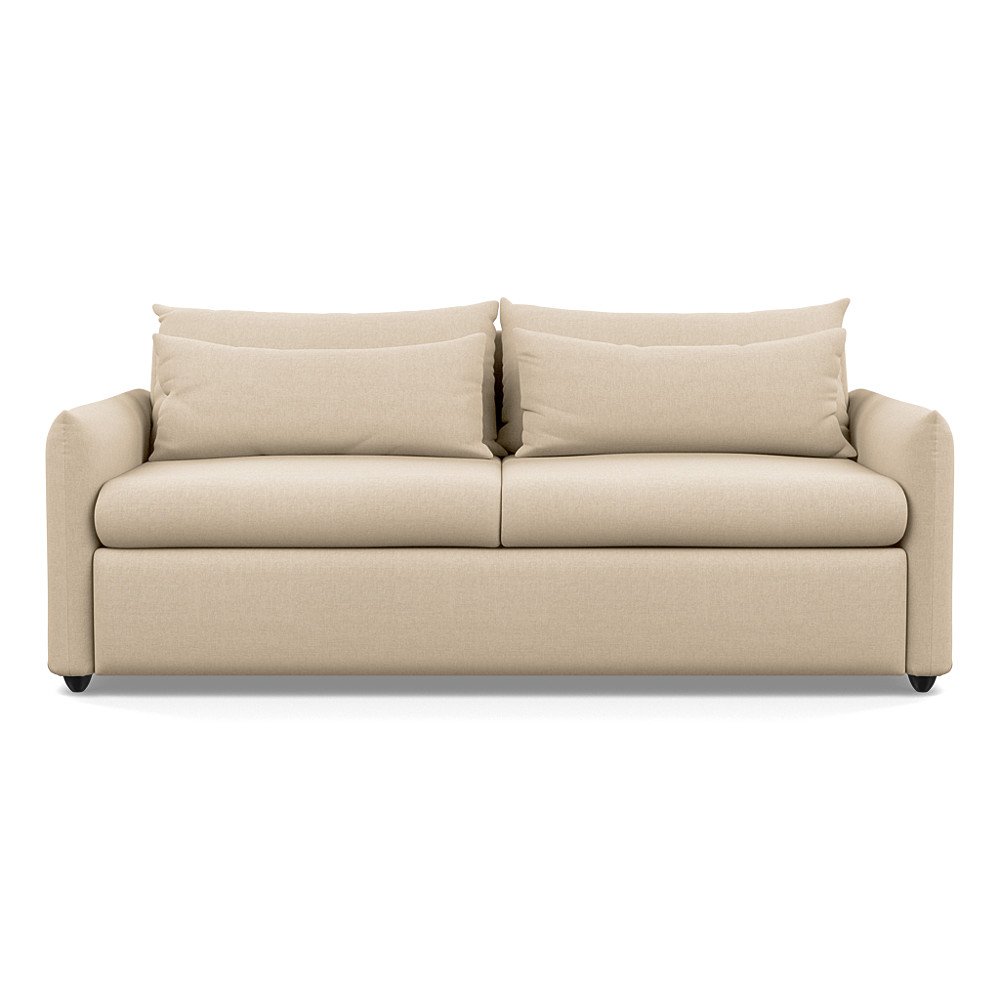 Heal's Pillow 4 Seater Sofa Brushed Cotton Oat Black Feet