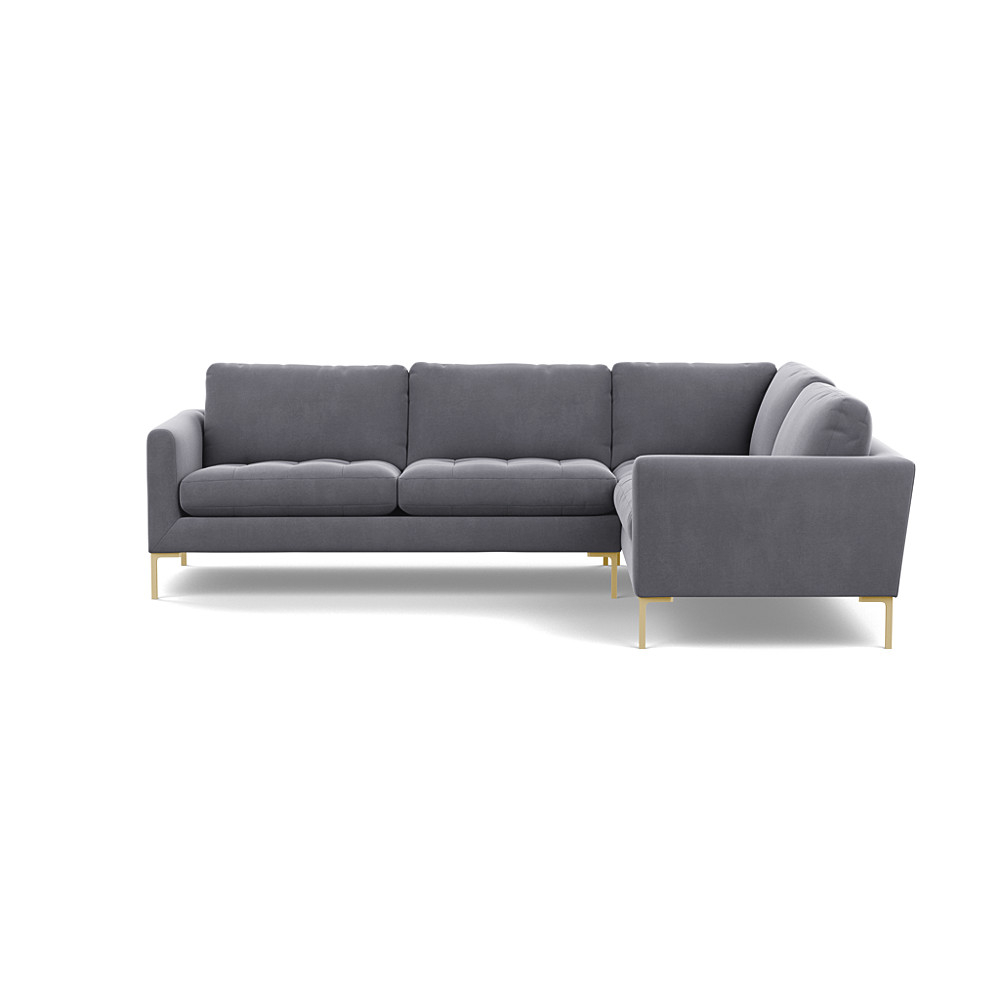Heal's Eton RHF Corner Sofa Smart Velvet Dolphin Brass