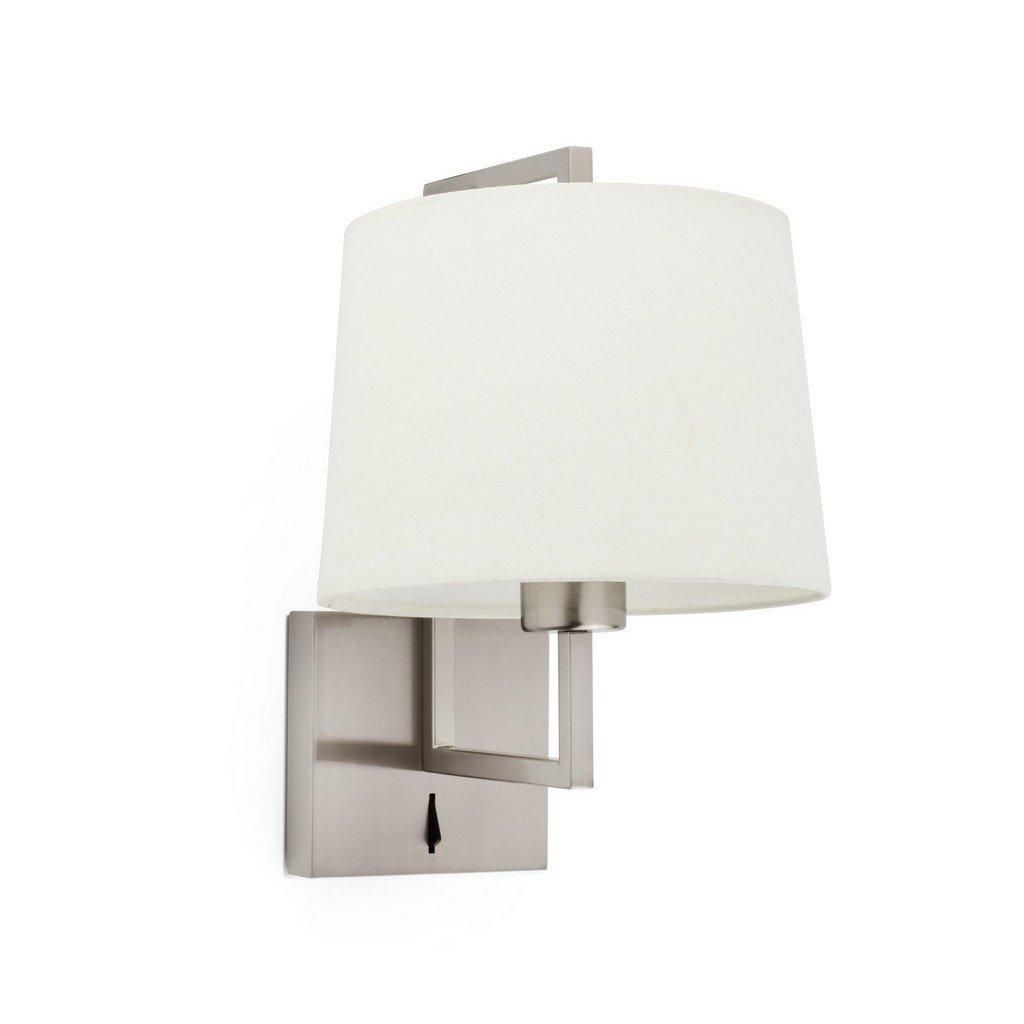 Netlighting Frame Matt Nickel Beige Shade Wall Lamp in Grey