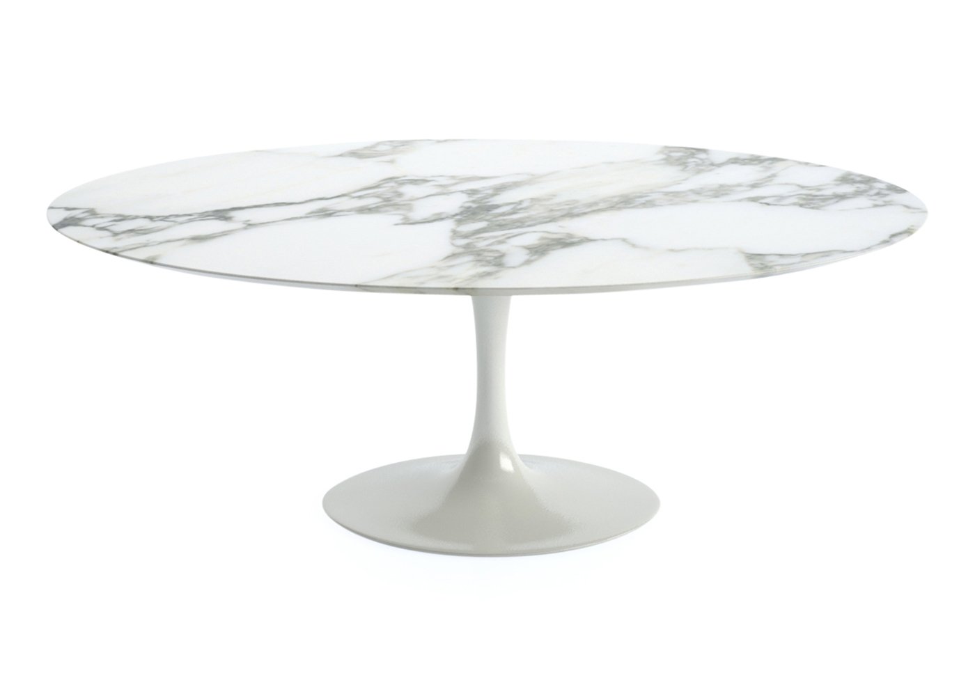 Knoll Saarinen Large Oval Dining Table Arabescato Coated Marble