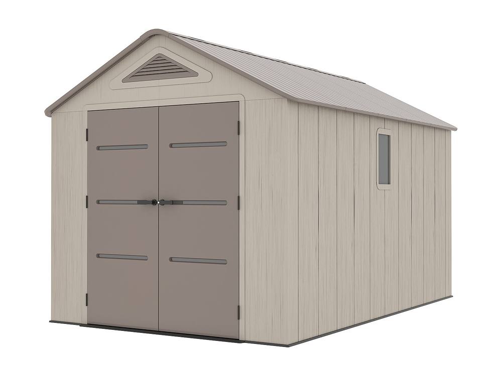 Vente-unique Beige & Brown Resin Garden Shed 9.5 M² With Floor - 22 Mm Thickness 5