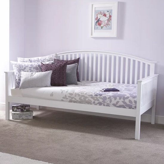 Madrid Wooden Single Day Bed In White