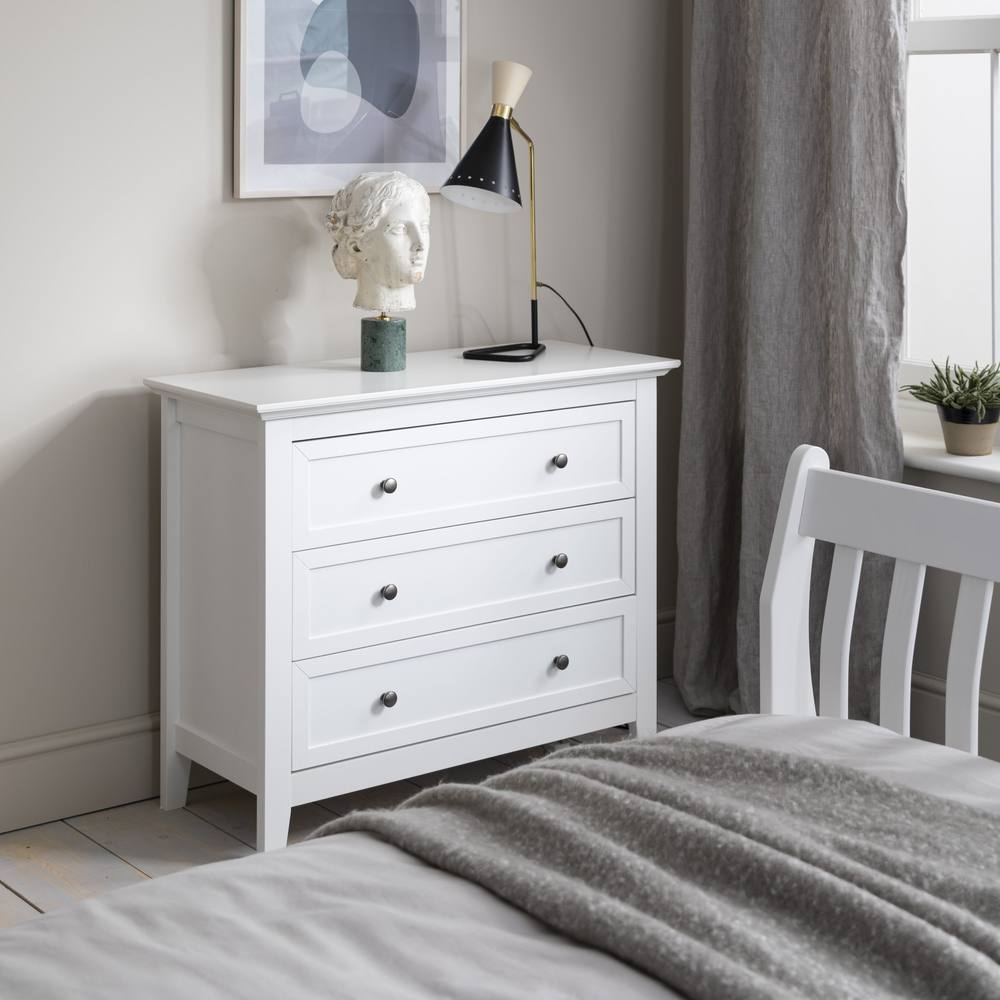 Nöa and Nani Karlstad Chest of Drawers 3 Drawer Wide in White