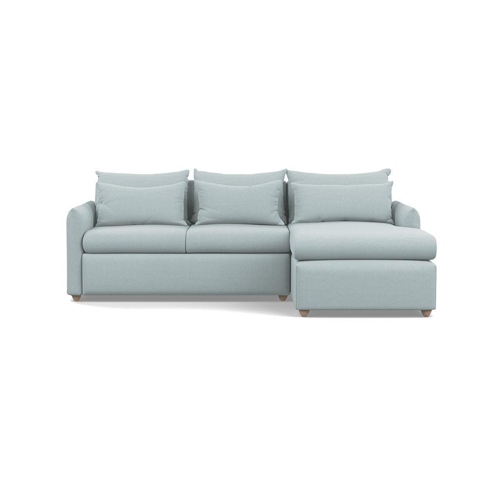 Heal's Pillow Medium RHF Corner Chaise Sofa Bed Brushed Cotton Mist Natural