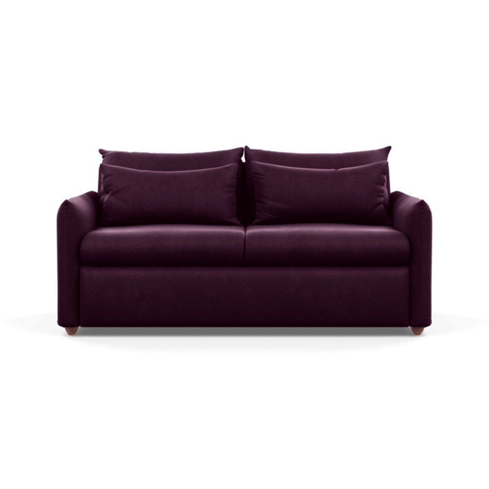 Heal's Pillow Sofa Bed Velvet Grape Chestnut Stain Feet