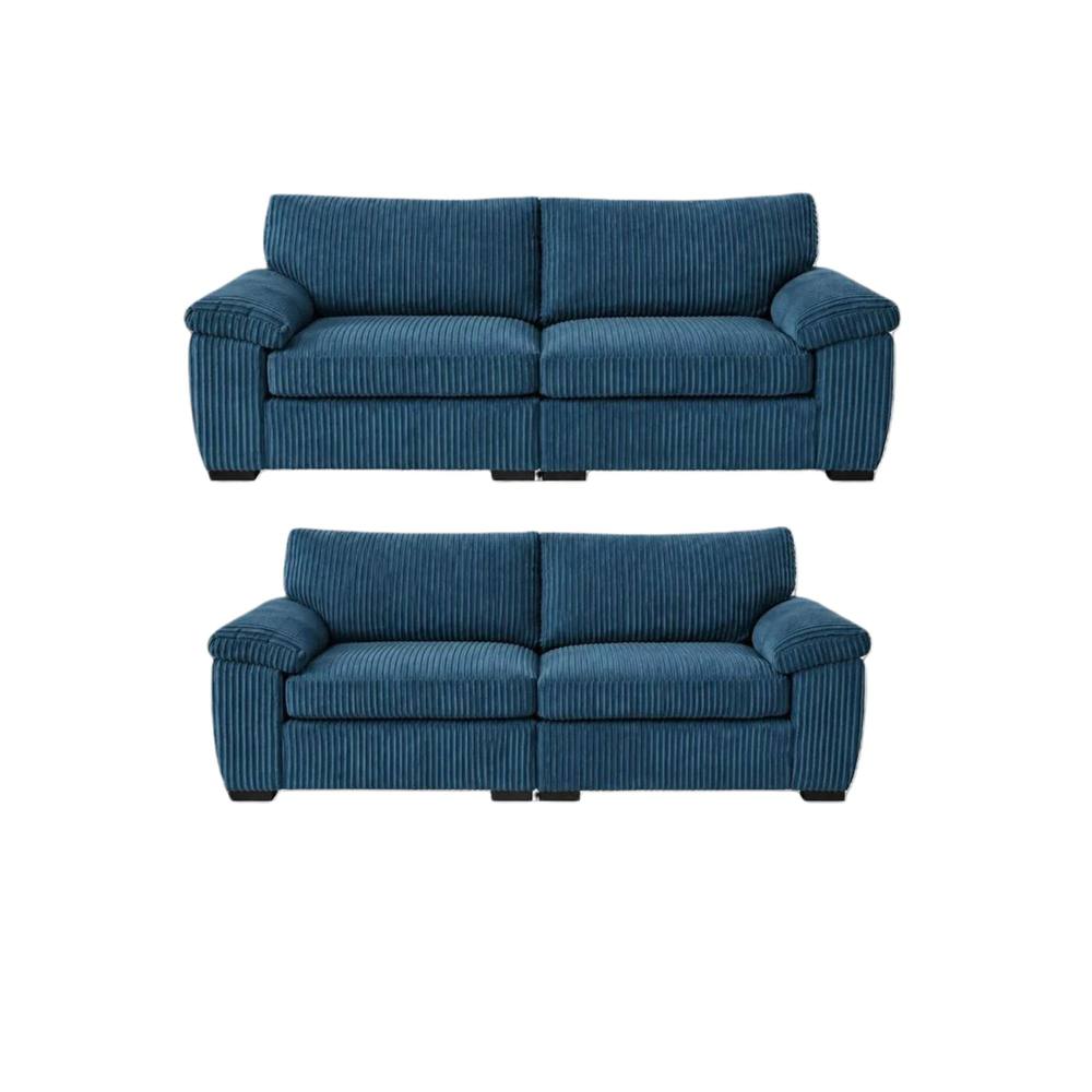 Bliss Furniture Amalfi 3+2 Seater Split Sofa Soft Fabric in Blue