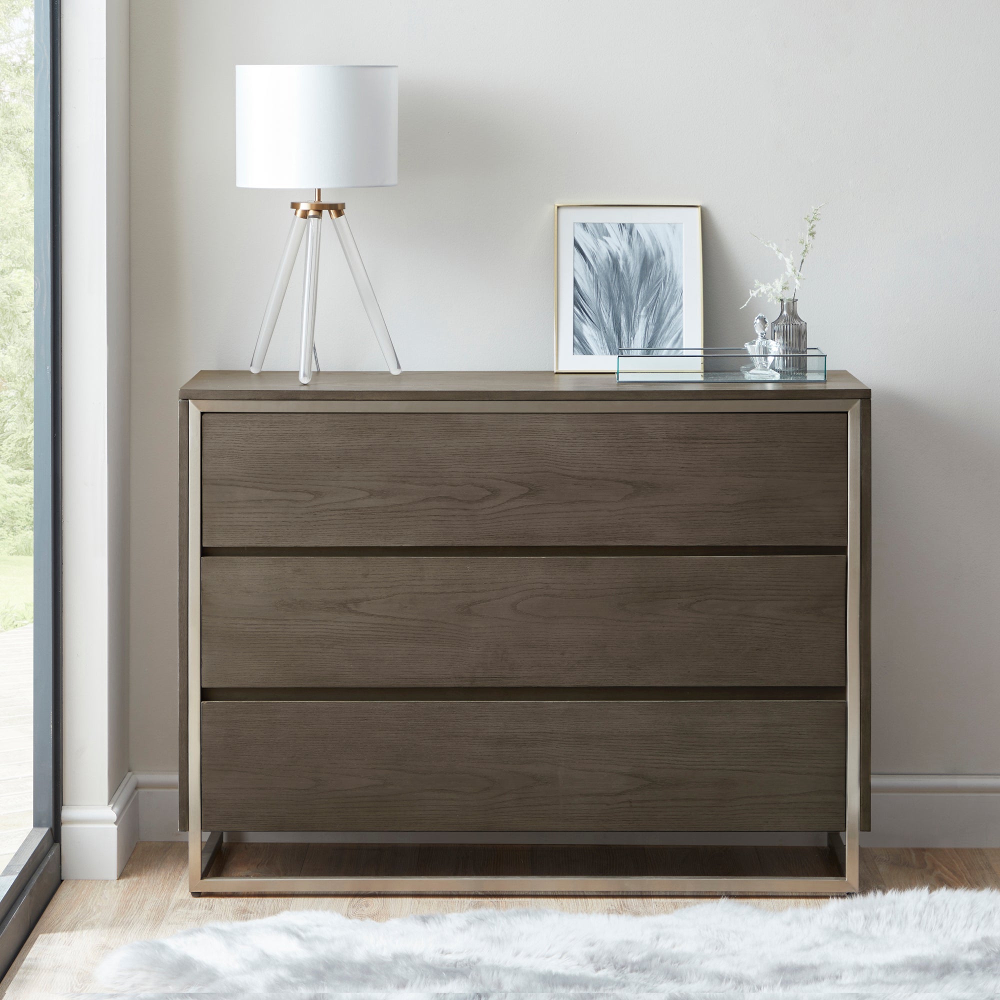 Logan 3 Drawer Chest Grey