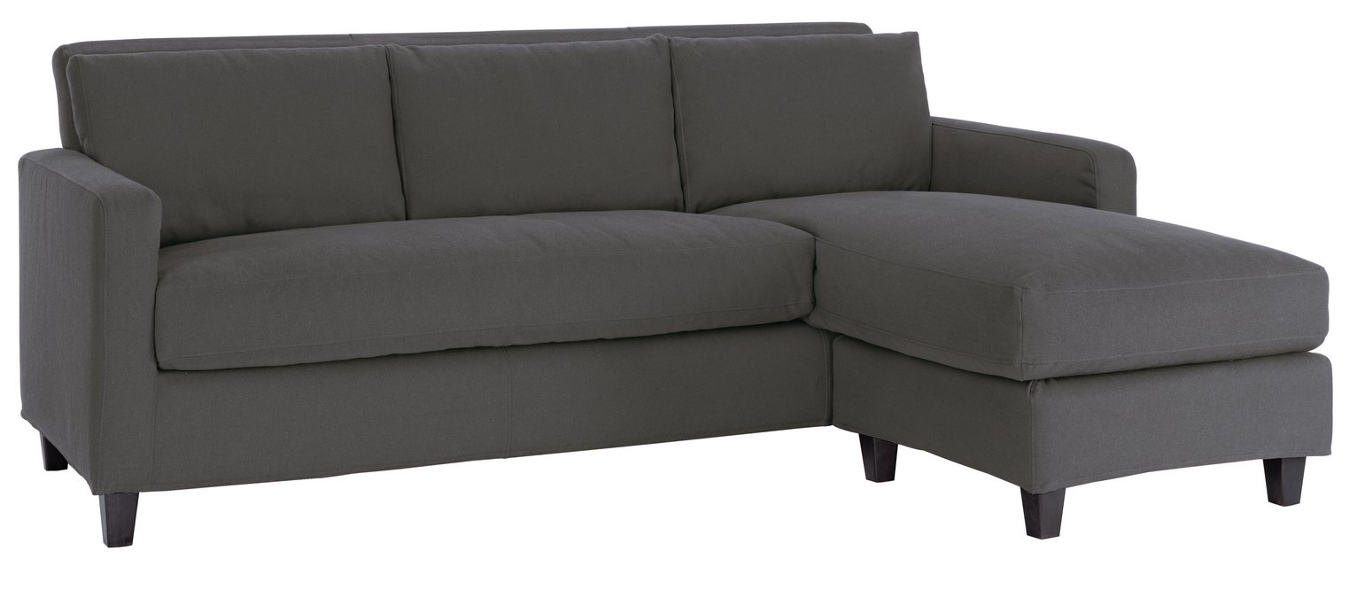 Habitat Chester 3 Seater Reversible Chaise Sofa - Charcoal