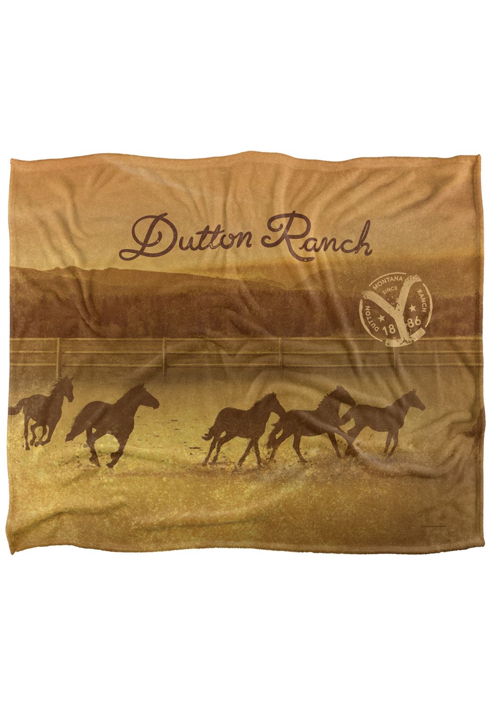Yellowstone Dutton Ranch Ride Silky Touch Super Soft Throw Blanket 152 X 127 cm in White