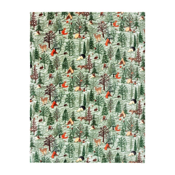 Lodge Wood Sherpa Throw Blanket 130cm x 150cm