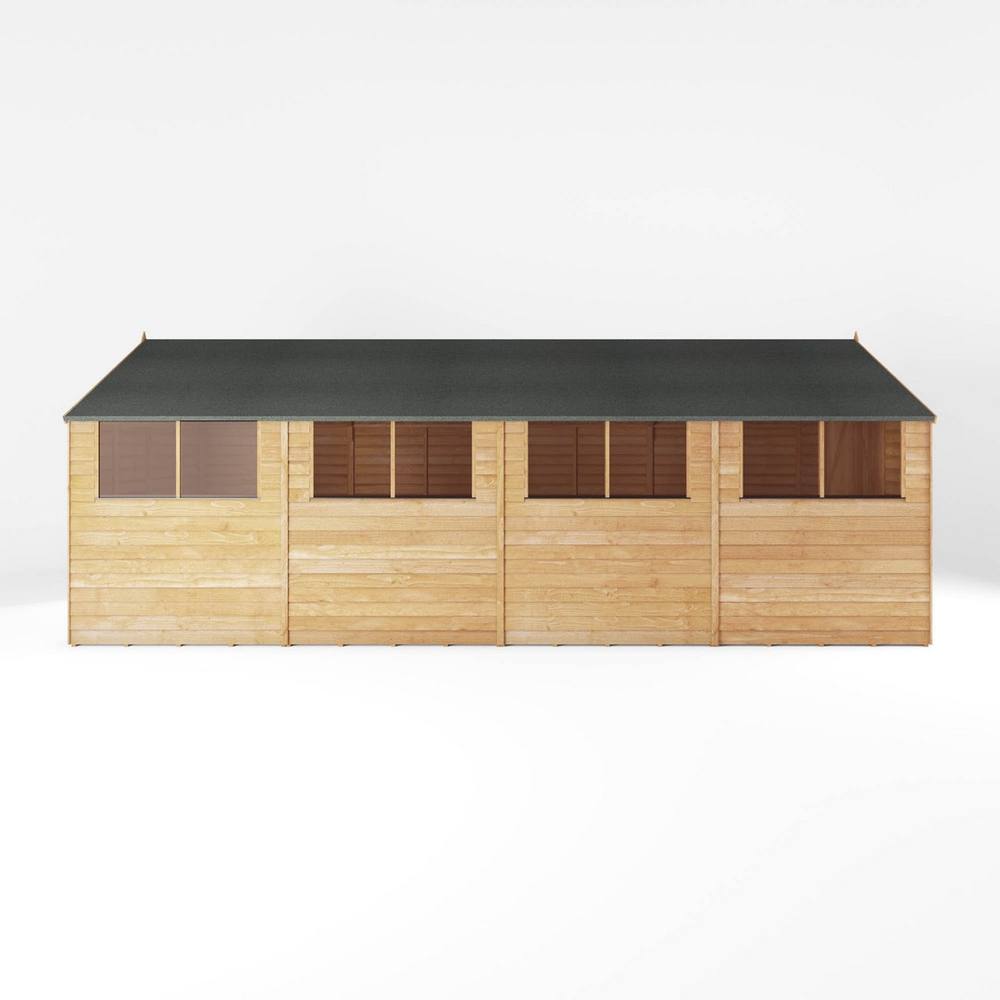 Mercia 20 x 10 Feet Overlap Apex Workshop - L591.1 x W309.7 x H225.4 cm in Brown 4