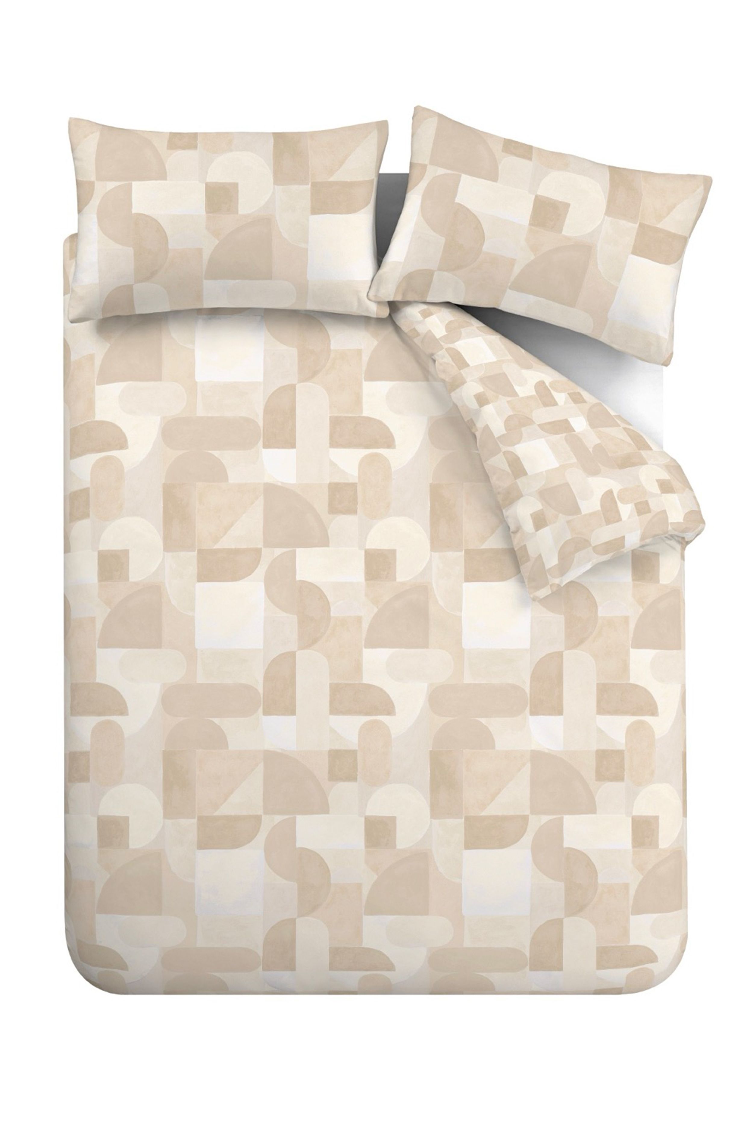 Catherine Lansfield 'Sloane Geo' Reversible Duvet Cover Set in Natural 5