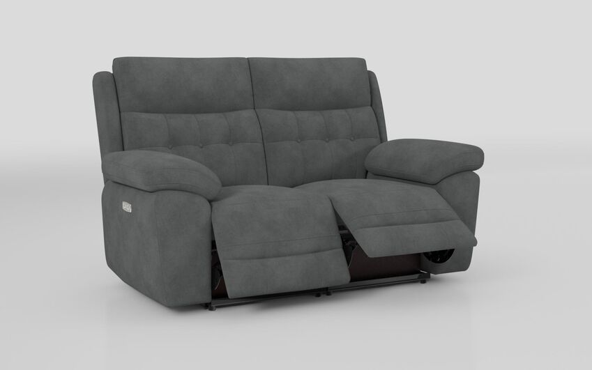 Grey Fabric Belford 2 Seater Power Recliner Sofa