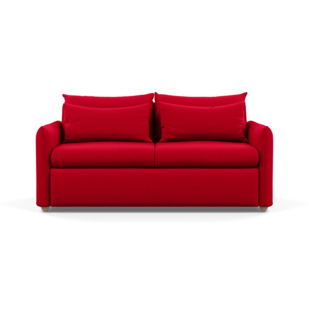 Heal's Pillow Sofa Bed Melton Wool Red Oxide Natural Feet