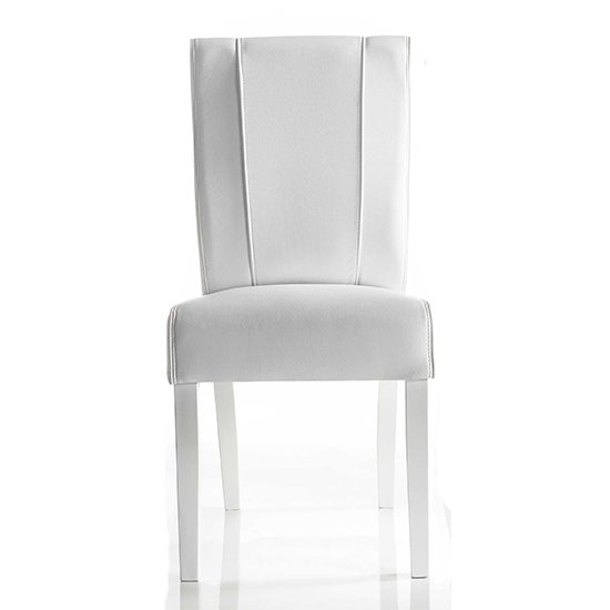 Miko Faux Leather Dining Chair In Matt White