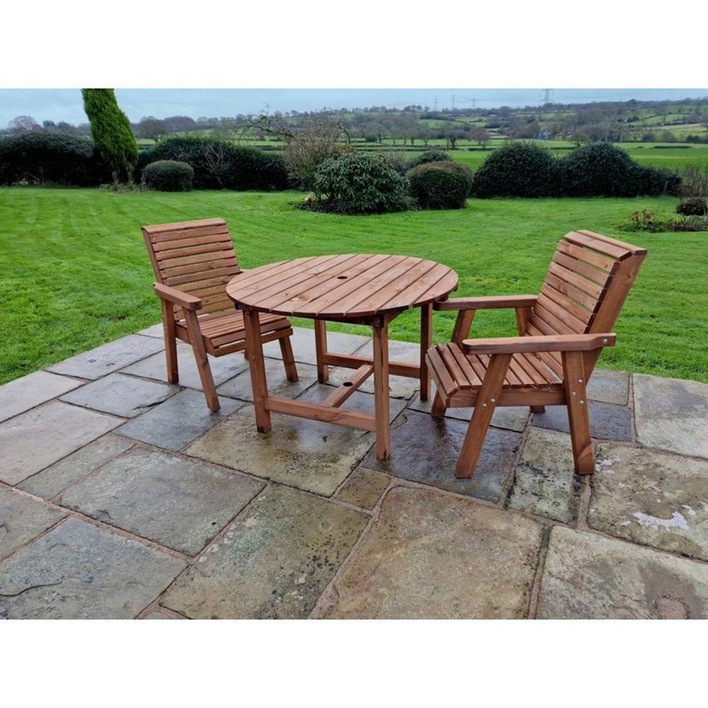 Churnet Valley Garden Furniture Ltd Valley Round Table Set - Min. Assembly Required - Set of Cushions Inc in Brown 4