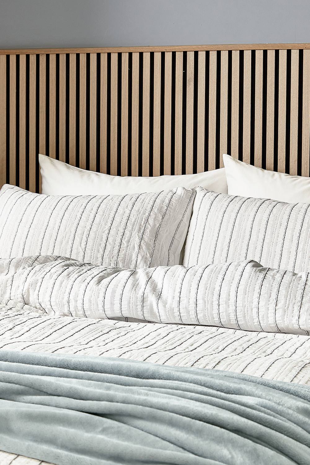 Helena Springfield 'Waffle Stripe' Duvet Cover Set in Grey 2