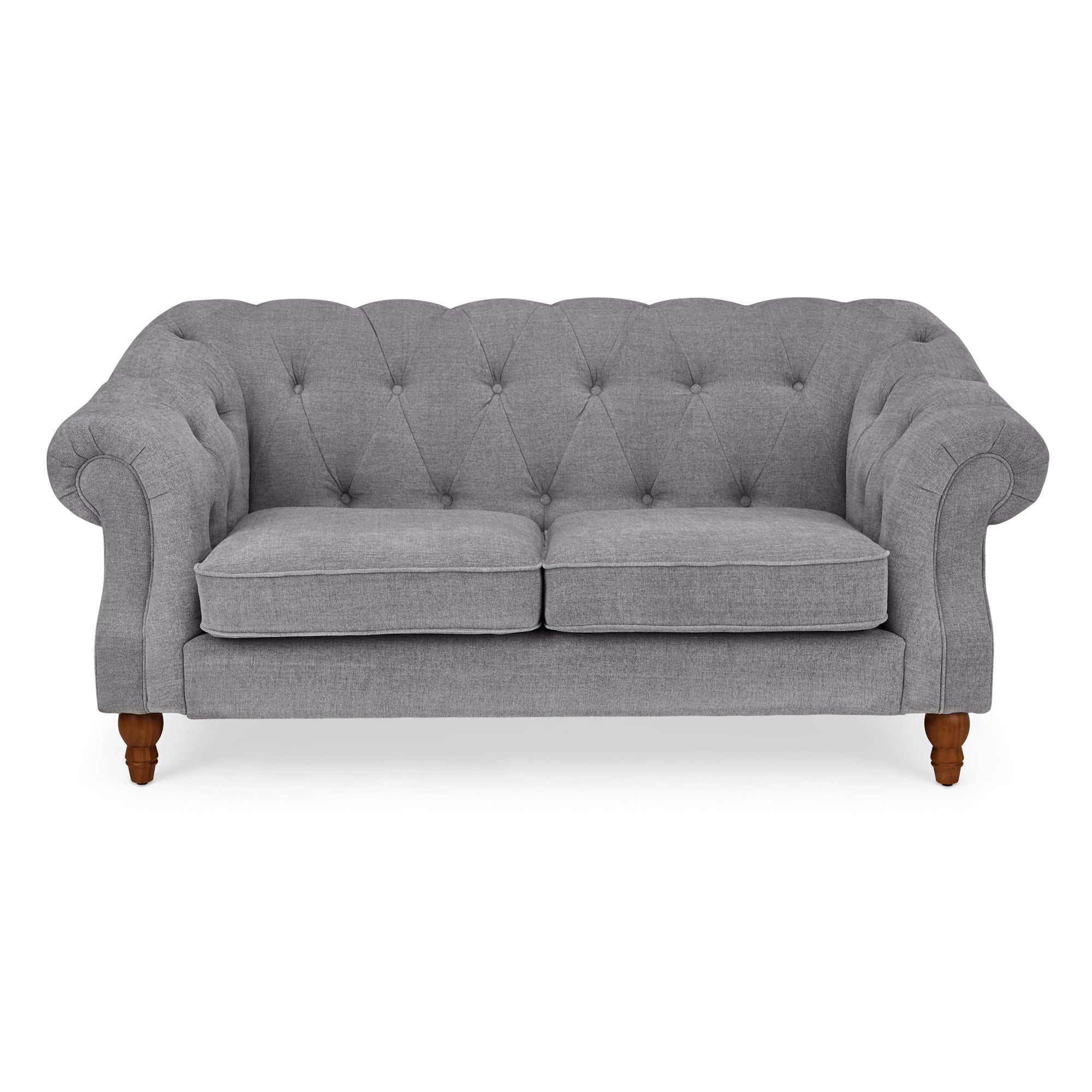 Aubrey Chesterfield 2 Seater Sofa Grey