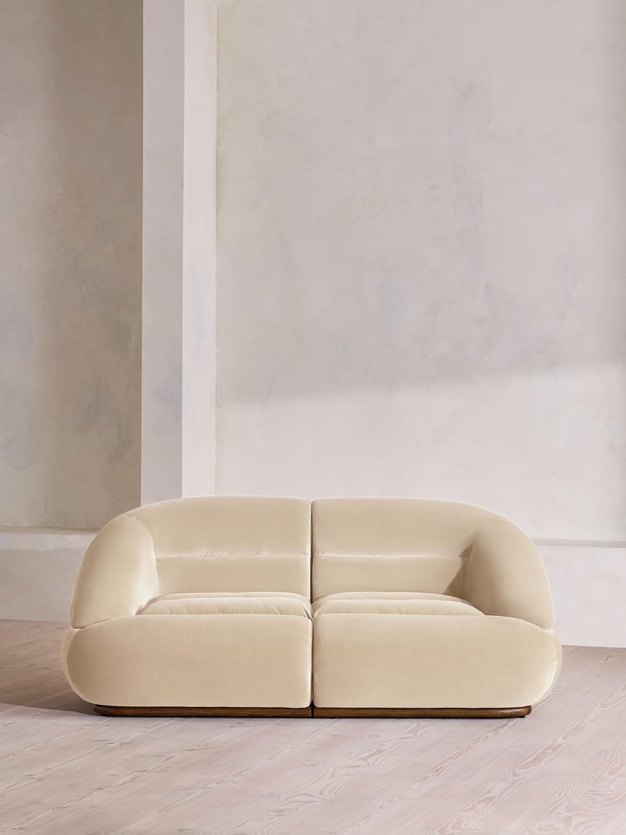 Edison Modular Sofa, Three Seater, Velvet, Porcelain