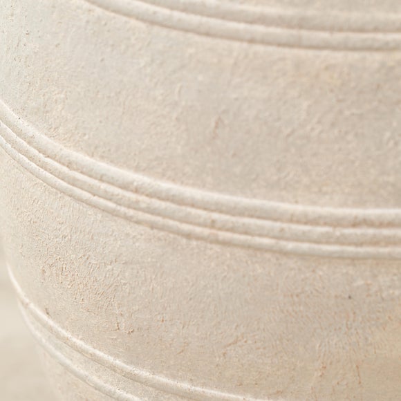 Grey Wash Fibrestone Decorative Vase with Handles 2