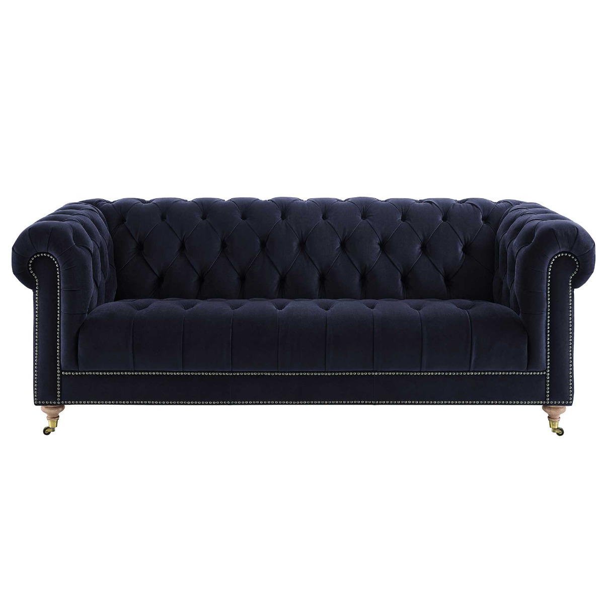 Ullswater 3.5 Seater Velvet Chesterfield Sofa, Navy | Barker & Stonehouse