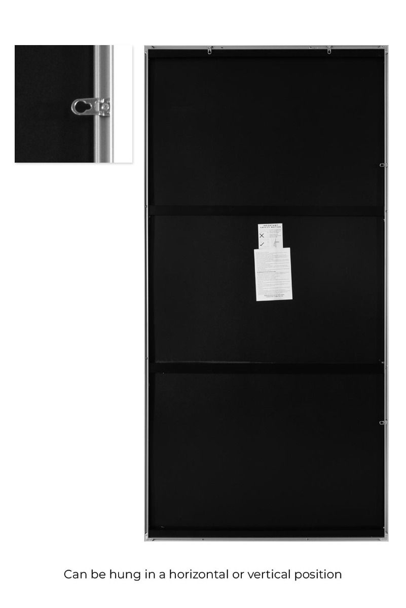 MirrorOutlet Silver Aluminium Edged Wall Mirror 79" X 39" (200CM X 100CM) 4