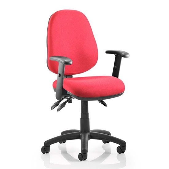 Luna III Office Chair In Wine With Adjustable Arms