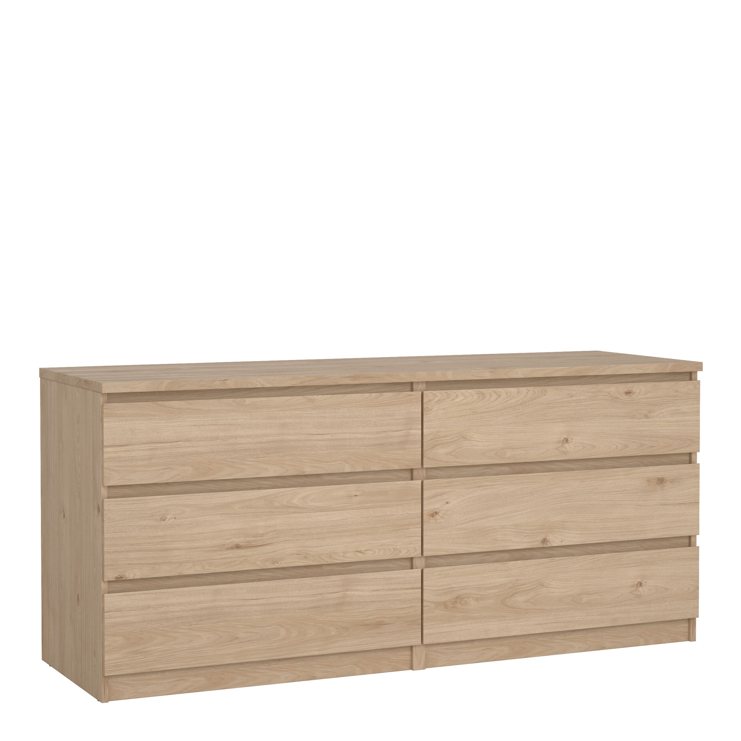 Furniture To Go Naia Wide Chest of 6 Drawers (3+3) in Light Oak