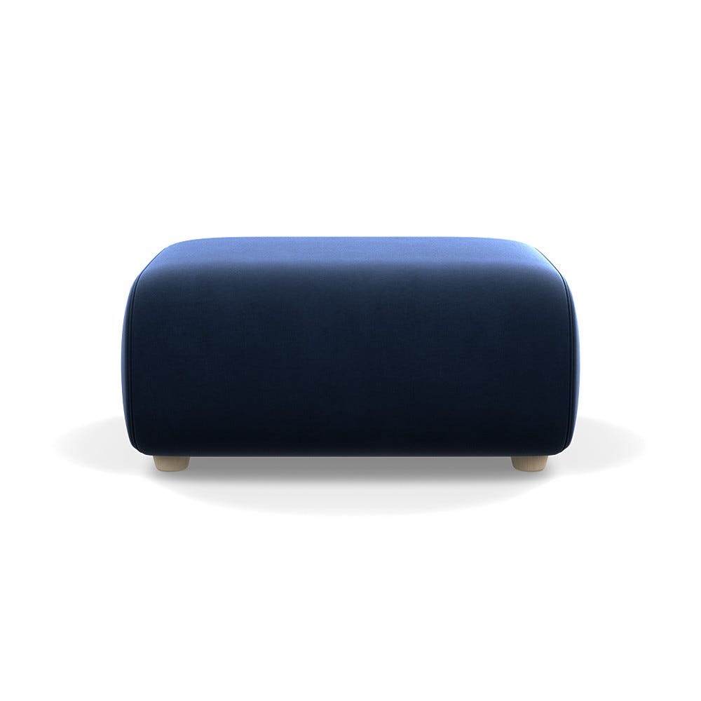 Heal's Lilli Ottoman Smart Velvet Dusk Natural Beech Feet
